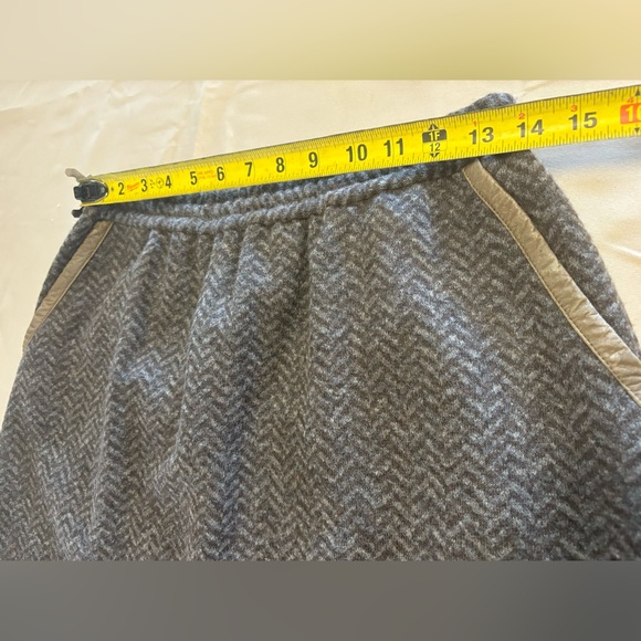 J Crew Wool Blend Skirt‎ Brown Herringbone Pull On Pockets Lined Sz 6 - Picture 5 of 15